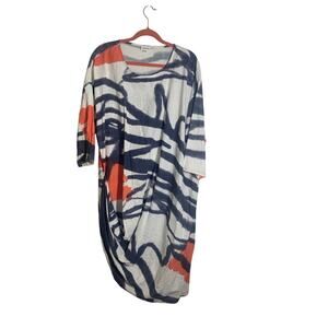 For‎ Cynthia Linen Blend Lagenlook Asymetrical Popover Dress XL